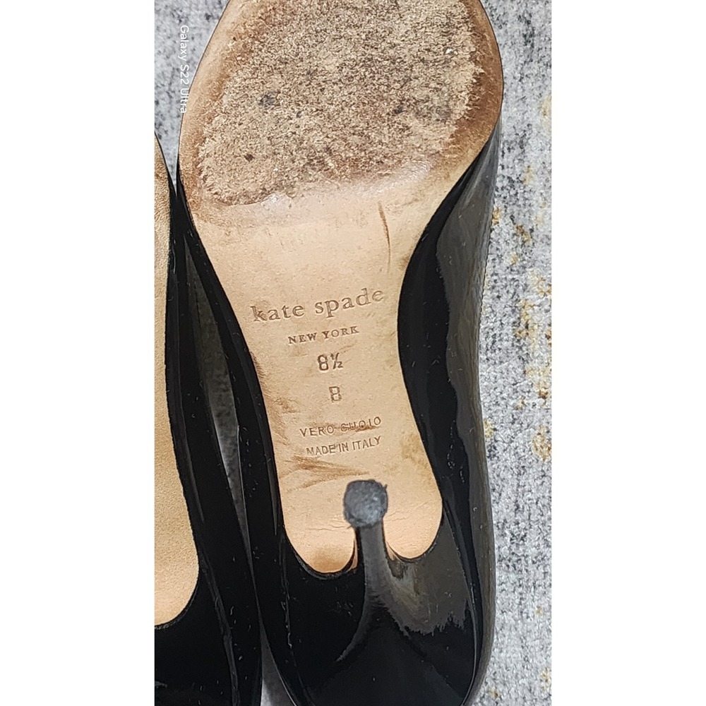 Kate Spade NY Licorice Black Patent Leather High-Heel Pointed-Toe Pumps Size 8.5 - Picture 6 of 8